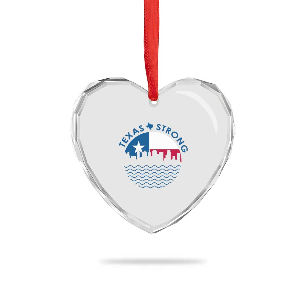 Strong Texas Heart Crystal Glass Ornament Retro Flag Resilient Texans Pride - Wonder Print Shop