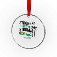 Stronger Than The Storm Jamaica Crystal Glass Ornament Resilience and Hope Hurricane Awareness