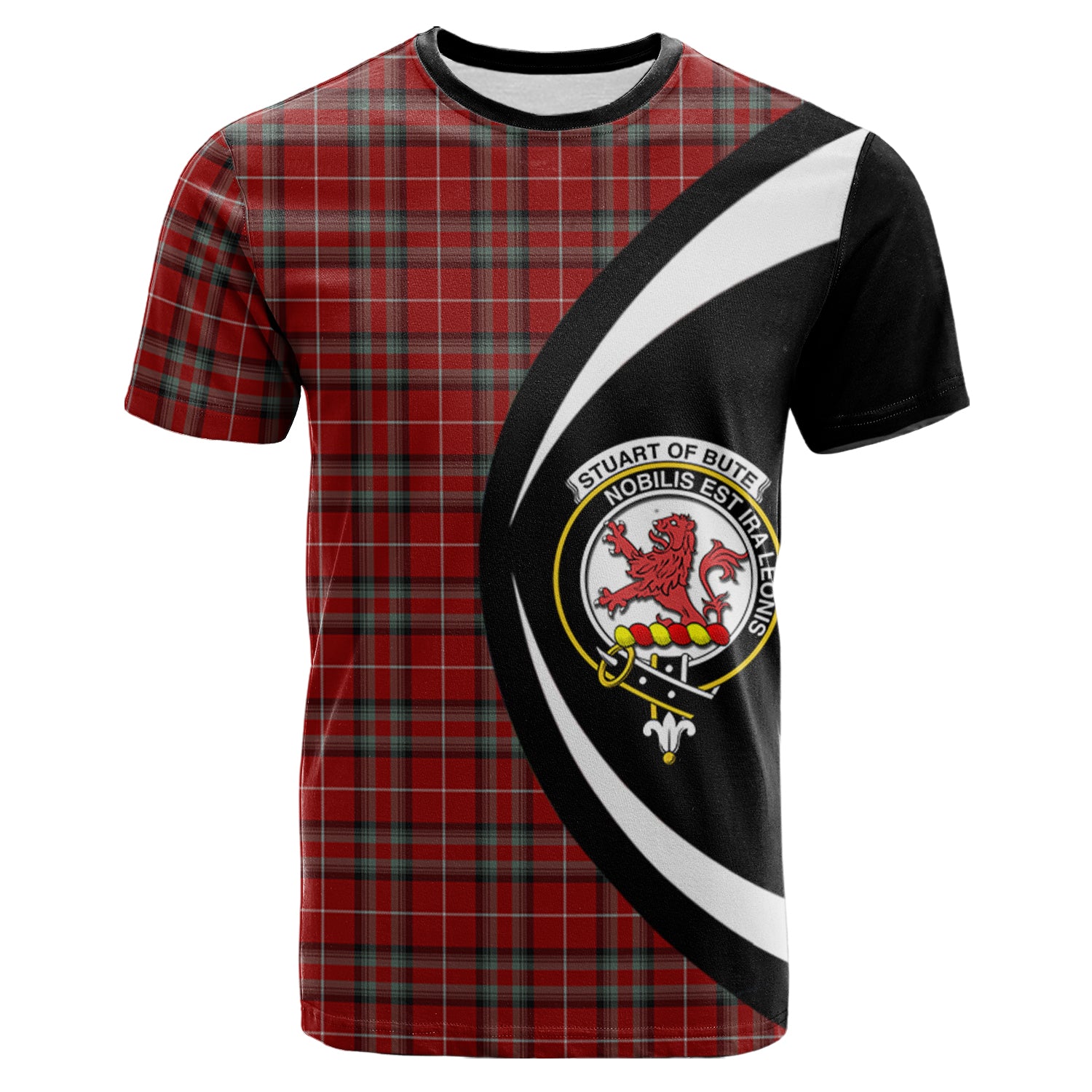 scottish-stuart-of-bute-clan-crest-circle-style-tartan-t-shirt