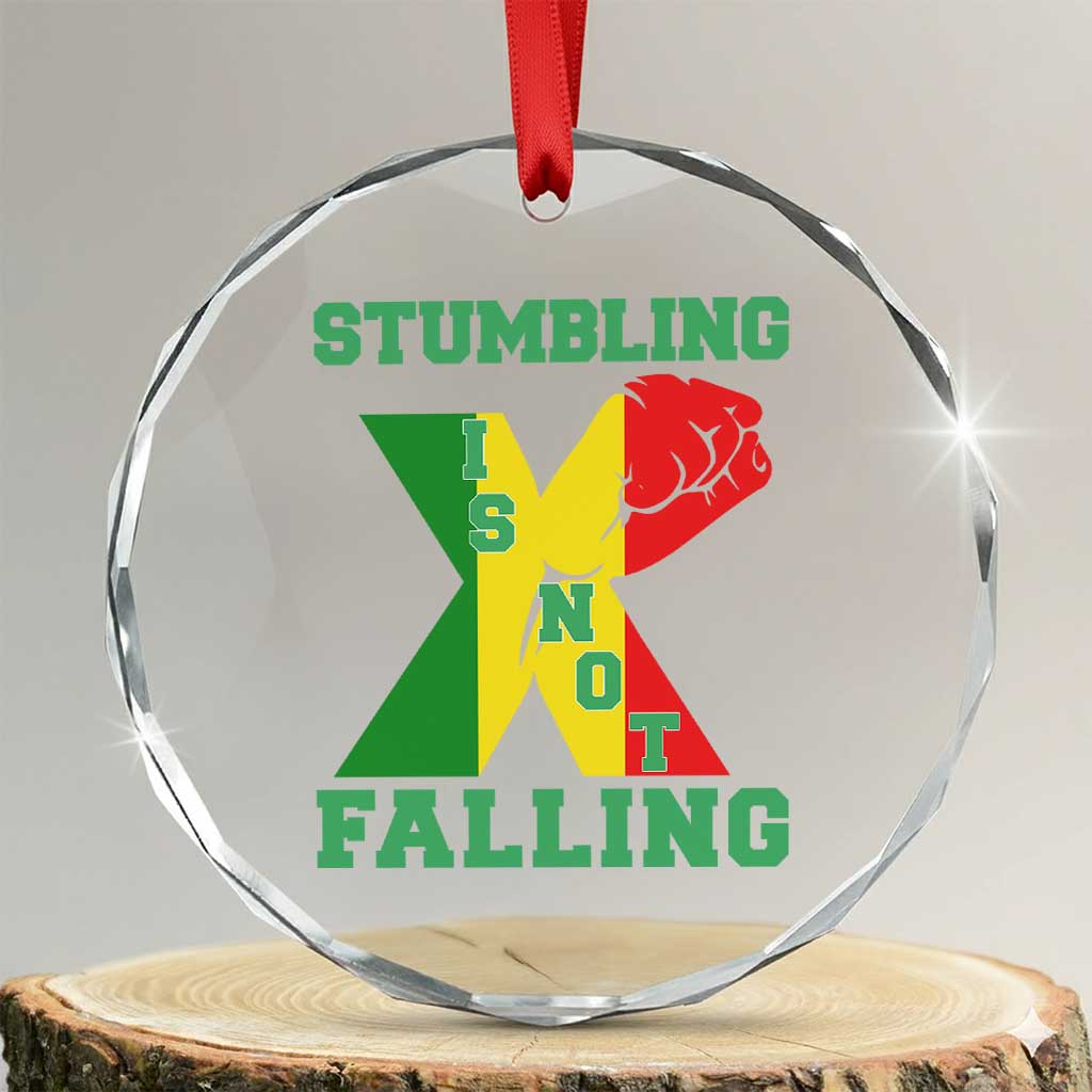 Stumbling Is Not Falling Crystal Glass Ornament African American Black History Month TS12