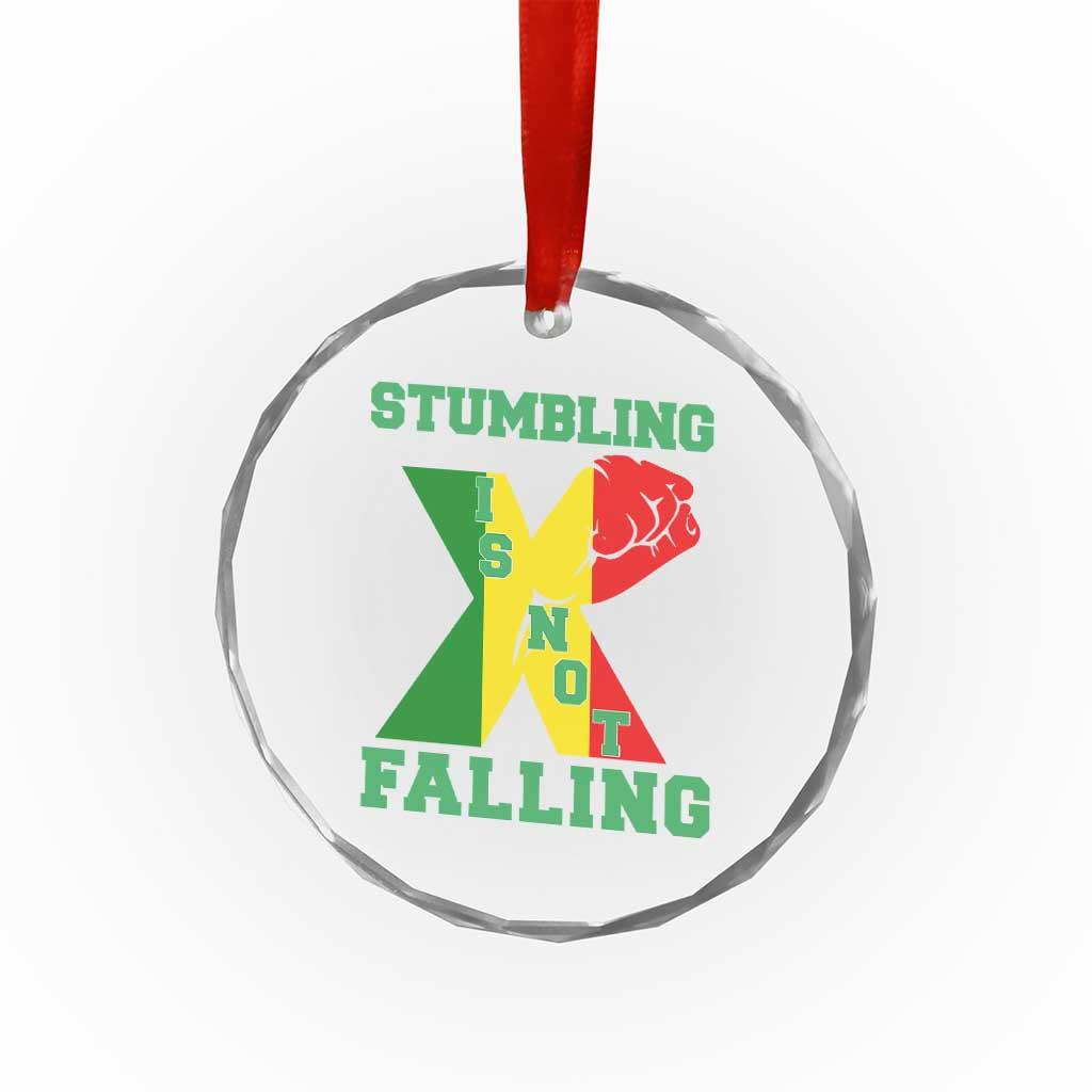 Stumbling Is Not Falling Crystal Glass Ornament African American Black History Month TS12