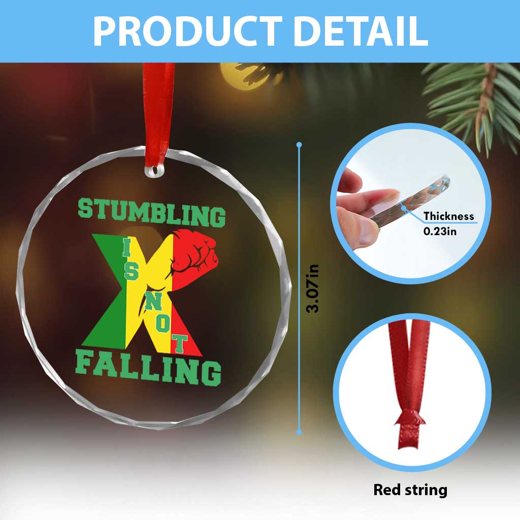 Stumbling Is Not Falling Crystal Glass Ornament African American Black History Month TS12