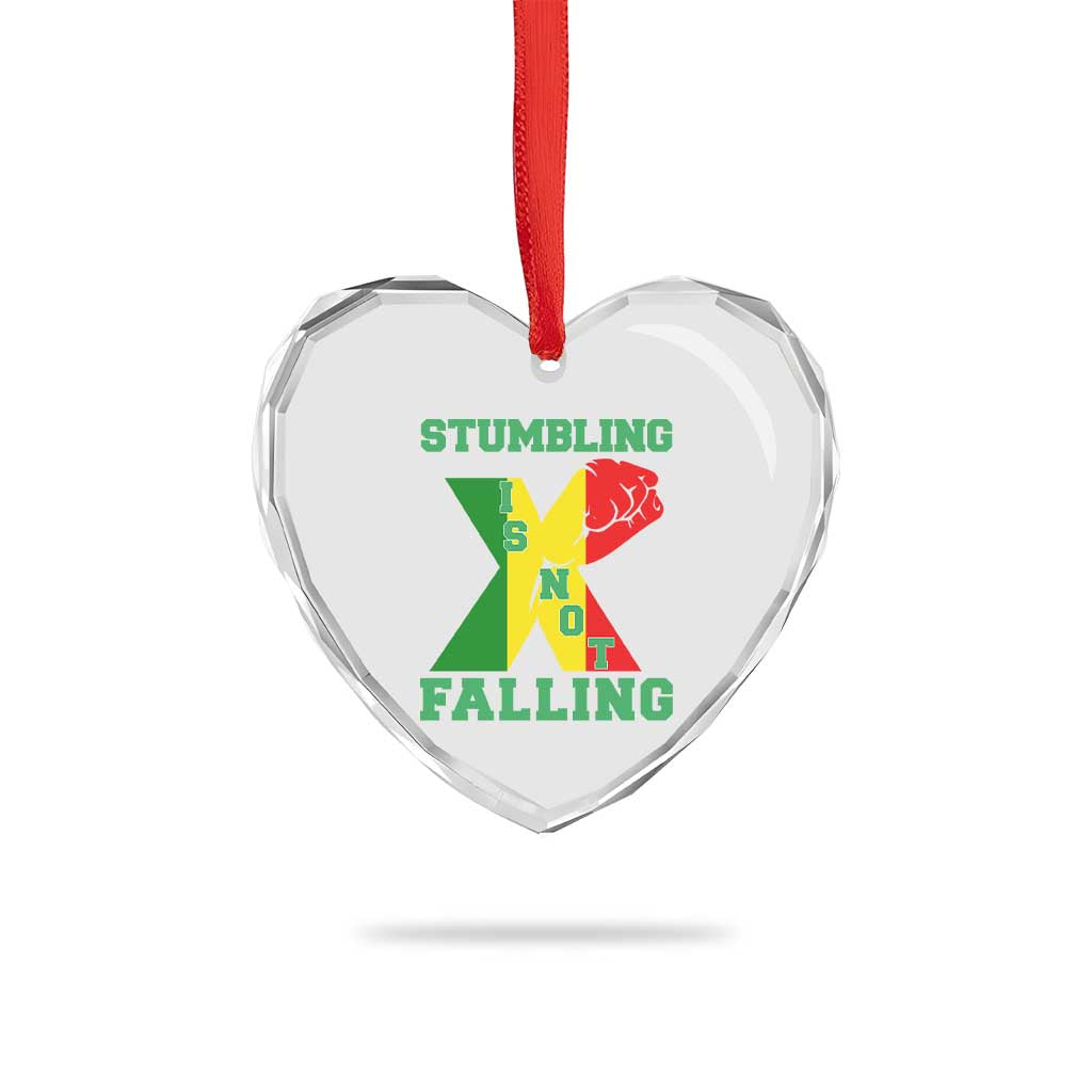 Stumbling Is Not Falling Heart Crystal Glass Ornament African American Black History Month TS12