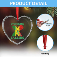 Stumbling Is Not Falling Heart Crystal Glass Ornament African American Black History Month TS12