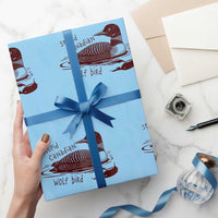 Stupid Canadian Wolf Bird Common Loon Wrapping Paper Roll Funny Absurd Bird Meme Humor - Wonder Print Shop