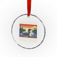 Stupid Canadian Wolf Bird Crystal Glass Ornament Funny Common Loon Meme LGBT Hockey - Wonder Print Shop