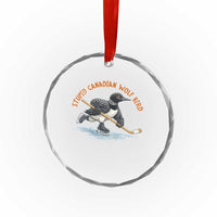Stupid Canadian Wolf Bird Crystal Glass Ornament Funny Romance Hockey Fan LGBTQ+