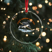 Stupid Canadian Wolf Bird Crystal Glass Ornament Funny Romance Hockey Fan LGBTQ+