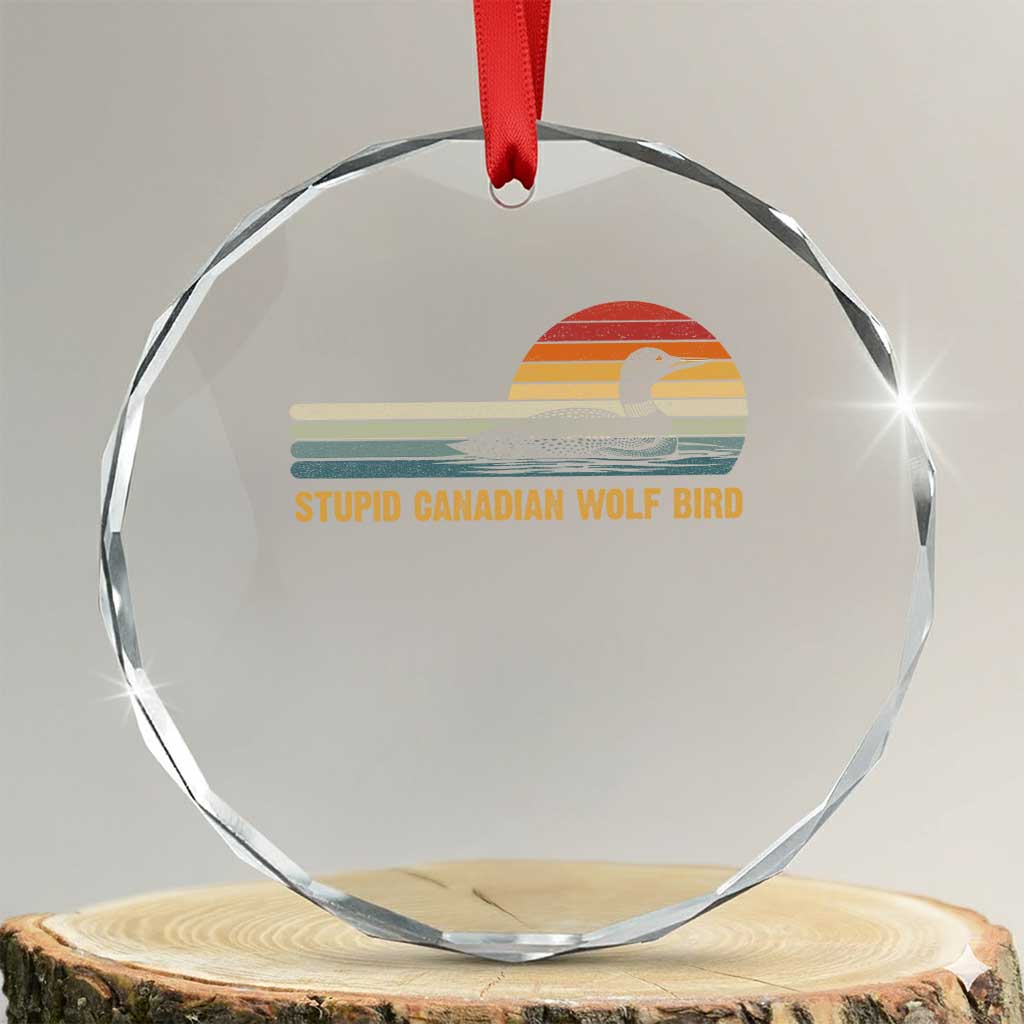 Stupid Canadian Wolf Bird Crystal Glass Ornament Retro LGBT Hockey Fan - Wonder Print Shop