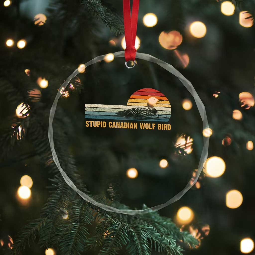 Stupid Canadian Wolf Bird Crystal Glass Ornament Retro LGBT Hockey Fan - Wonder Print Shop