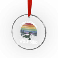 Stupid Canadian Wolf Bird Crystal Glass Ornament Sarcastic Animal Meme
