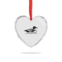 Stupid Canadian Wolf Bird Heart Crystal Glass Ornament Funny Common Loon Meme Dry Humor - Wonder Print Shop