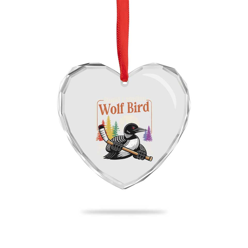 Stupid Canadian Wolf Bird Heart Crystal Glass Ornament Retro Romance Hockey LGBT Book Movie Fans