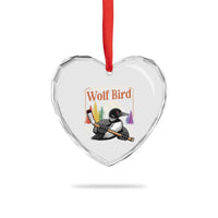 Stupid Canadian Wolf Bird Heart Crystal Glass Ornament Retro Romance Hockey LGBT Book Movie Fans