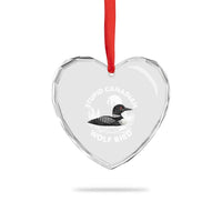 Stupid Canadian Wolf Bird Heart Crystal Glass Ornament Sarcastic LGBT Hockey Fan - Wonder Print Shop