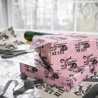 Stupid Canadian Wolf Bird Says Ice Out Wrapping Paper Roll Funny Activist Loon Minnesota Rebel