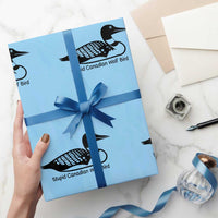 Stupid Canadian Wolf Bird Wrapping Paper Roll Funny Common Loon Meme Dry Humor - Wonder Print Shop