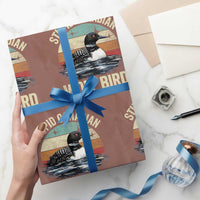 Stupid Canadian Wolf Bird Wrapping Paper Roll Funny Retro LGBT Romance Hockey Fan - Wonder Print Shop