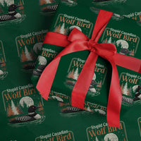 Stupid Canadian Wolf Bird Wrapping Paper Roll Retro LGBT Hockey Fan Romance - Wonder Print Shop