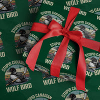 Stupid Canadian Wolf Bird Wrapping Paper Roll Retro Romance Hockey LGBT Book Movie Fans Gift