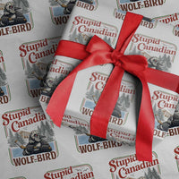Stupid Canadian Wolf Bird Wrapping Paper Roll Vintage Heated Hookey Loon Meme