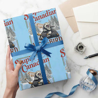 Stupid Canadian Wolf Bird Wrapping Paper Roll Vintage Heated Hookey Loon Meme