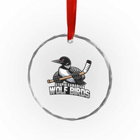 Stupid Canadian Wolf Birds Crystal Glass Ornament Funny Common Loon Viral Hockey Romance - Wonder Print Shop