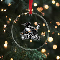 Stupid Canadian Wolf Birds Crystal Glass Ornament Funny Common Loon Viral Hockey Romance - Wonder Print Shop