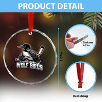 Stupid Canadian Wolf Birds Crystal Glass Ornament Funny Common Loon Viral Hockey Romance - Wonder Print Shop
