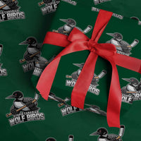 Stupid Canadian Wolf Birds Wrapping Paper Roll Funny Common Loon Viral Hockey Romance - Wonder Print Shop