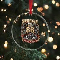 Sturgis South Dakota Motorcycle Lover Eagle 86th Anniversary Crystal Glass Ornament