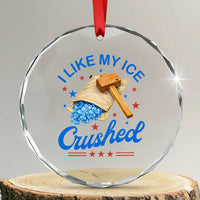 Subtle Abolish ICE Crystal Glass Ornament Funny Vintage I Like My Ice Crushed