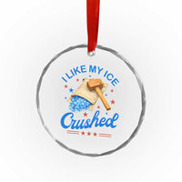 Subtle Abolish ICE Crystal Glass Ornament Funny Vintage I Like My Ice Crushed