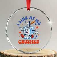 Subtle Abolish ICE Crystal Glass Ornament Vintage I Like My Ice Crushed
