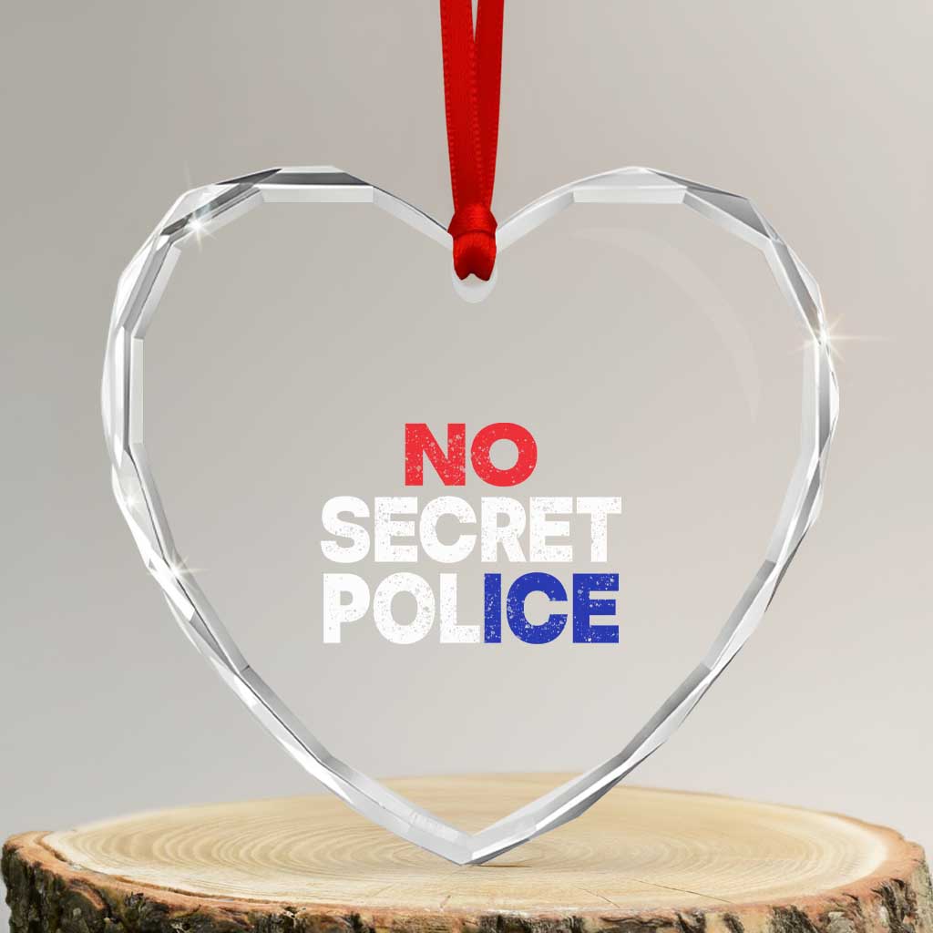 Subtle Abolish Ice Heart Crystal Glass Ornament No Secret Police