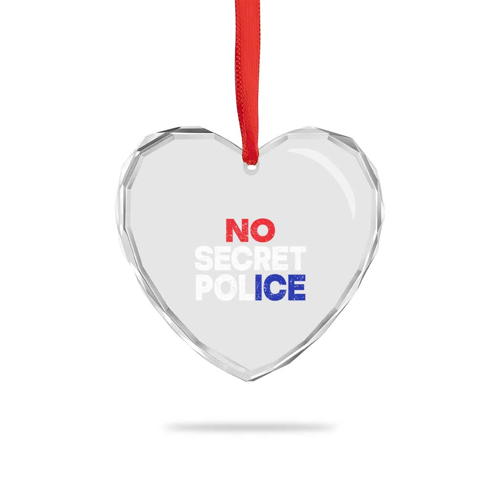 Subtle Abolish Ice Heart Crystal Glass Ornament No Secret Police