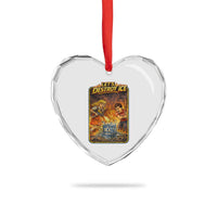 Subtle Abolish Ice Heart Crystal Glass Ornament Retro Protest Satirical Graphic Let's Destroy Ice