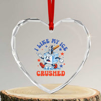 Subtle Abolish ICE Heart Crystal Glass Ornament Vintage I Like My Ice Crushed