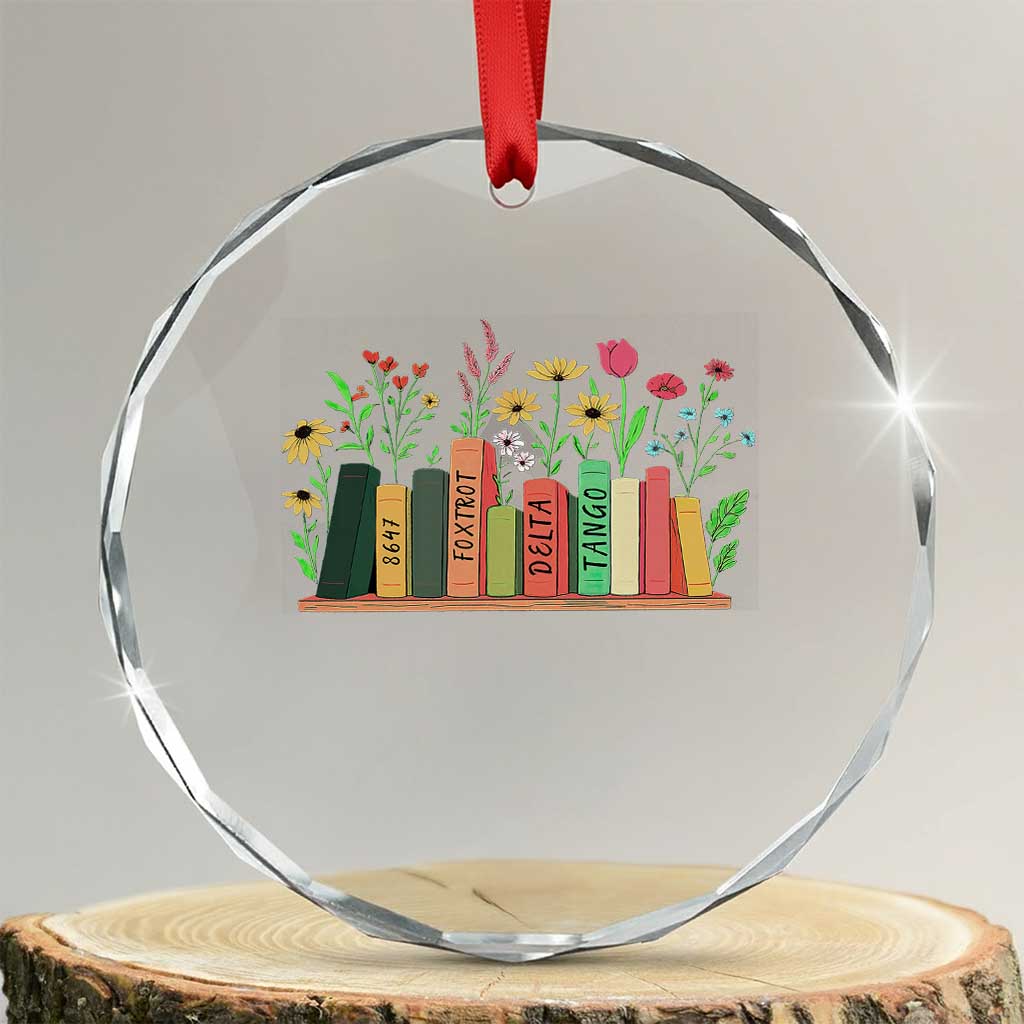 Subtle FDT 8647 Crystal Glass Ornament Foxtrots Deltas Tangos Book Lovers Flower - Wonder Print Shop