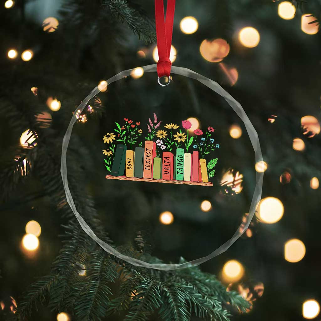 Subtle FDT 8647 Crystal Glass Ornament Foxtrots Deltas Tangos Book Lovers Flower - Wonder Print Shop