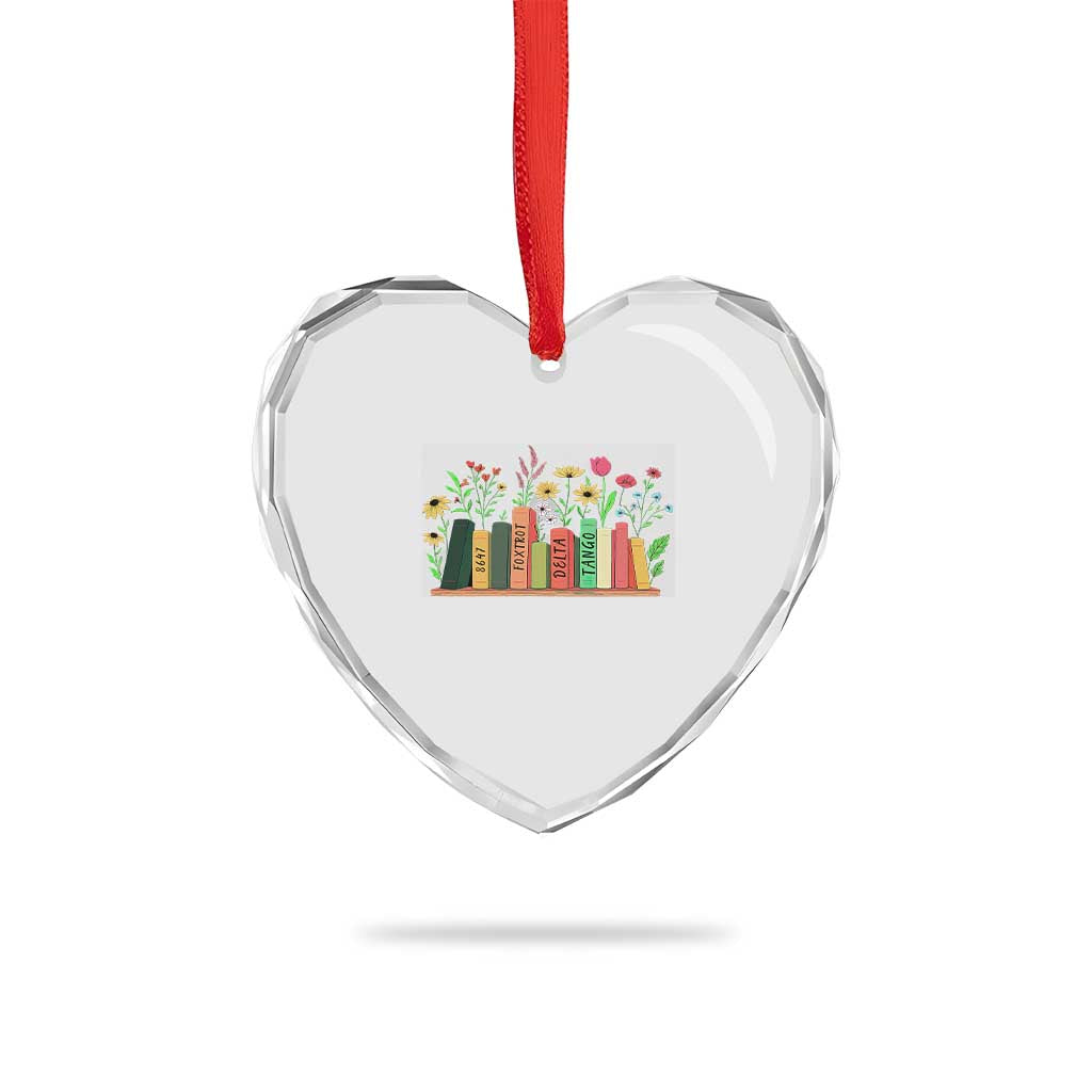 Subtle FDT 8647 Heart Crystal Glass Ornament Foxtrots Deltas Tangos Book Lovers Flower - Wonder Print Shop