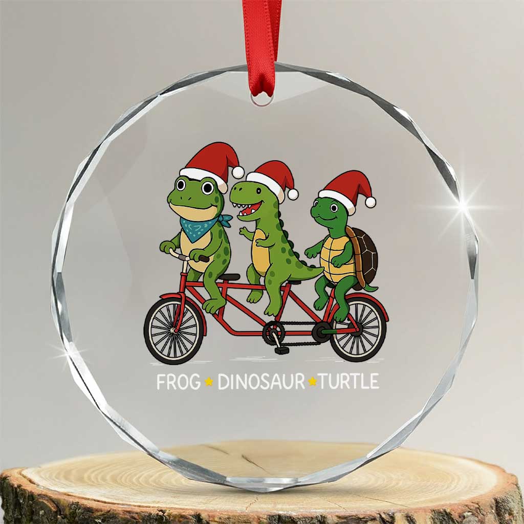 Subtle FDT Christmas Crystal Glass Ornament Frog Dinosaur Turtle Political Satire - Wonder Print Shop