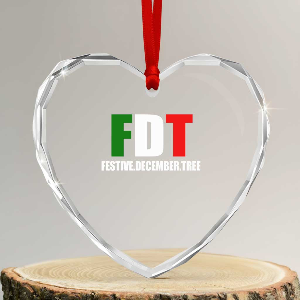 Subtle FDT Christmas Heart Crystal Glass Ornament Hidden Message Funny Festive December Tree - Wonder Print Shop