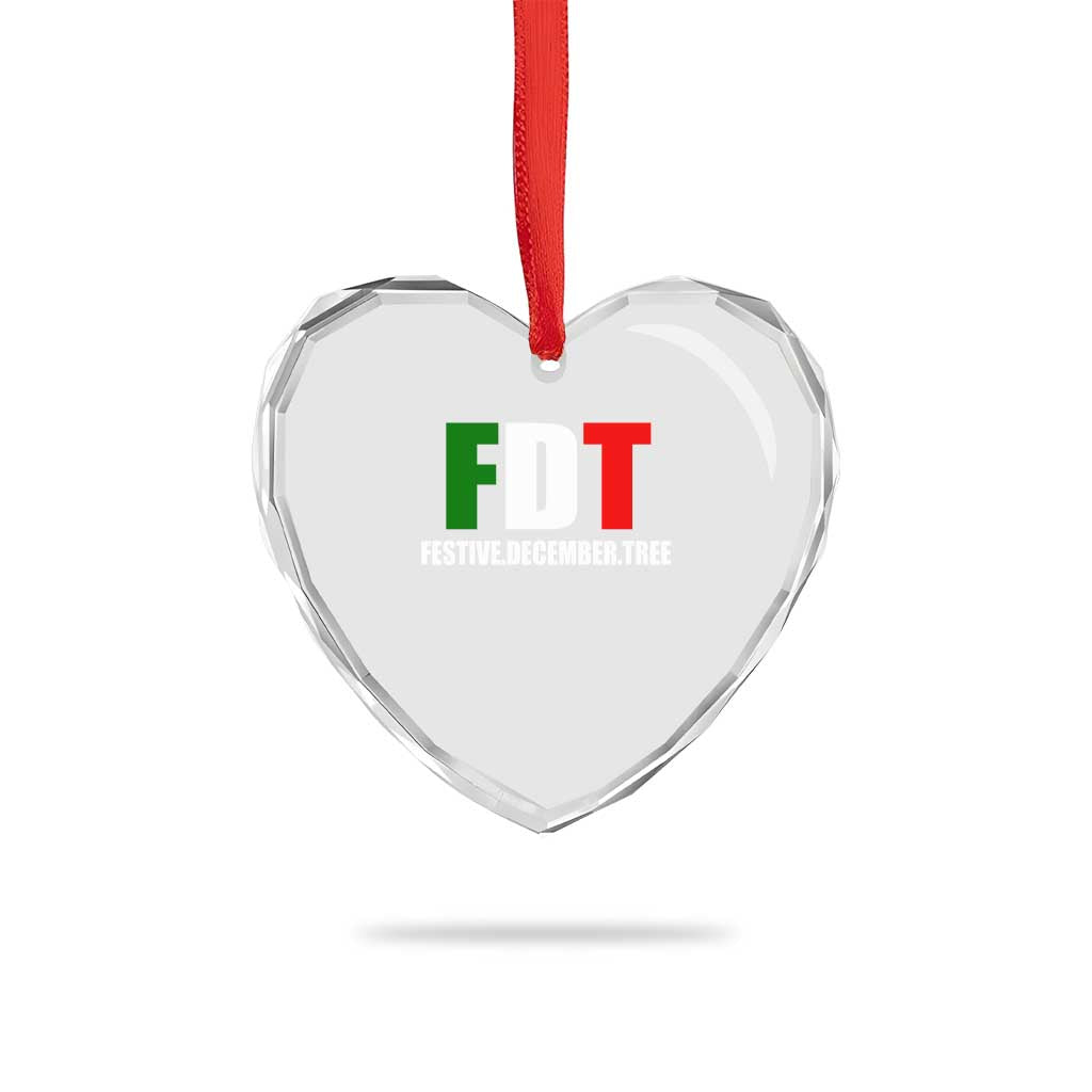 Subtle FDT Christmas Heart Crystal Glass Ornament Hidden Message Funny Festive December Tree - Wonder Print Shop