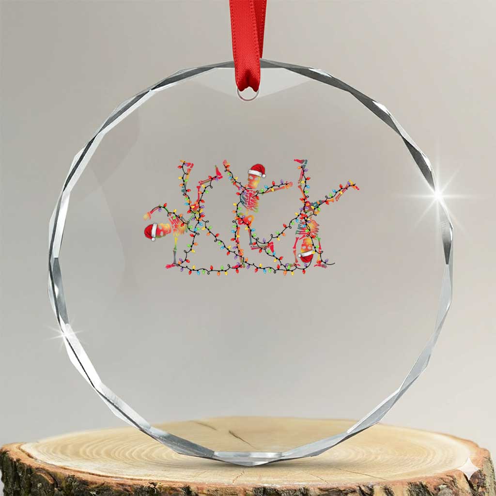 Subtle FDT Christmas Skeleton Crystal Glass Ornament Hidden Message Funny Political Satire Dancing Skeletons - Wonder Print Shop