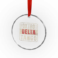 Subtle FDT Crystal Glass Ornament Foxtrots Delta Tangos