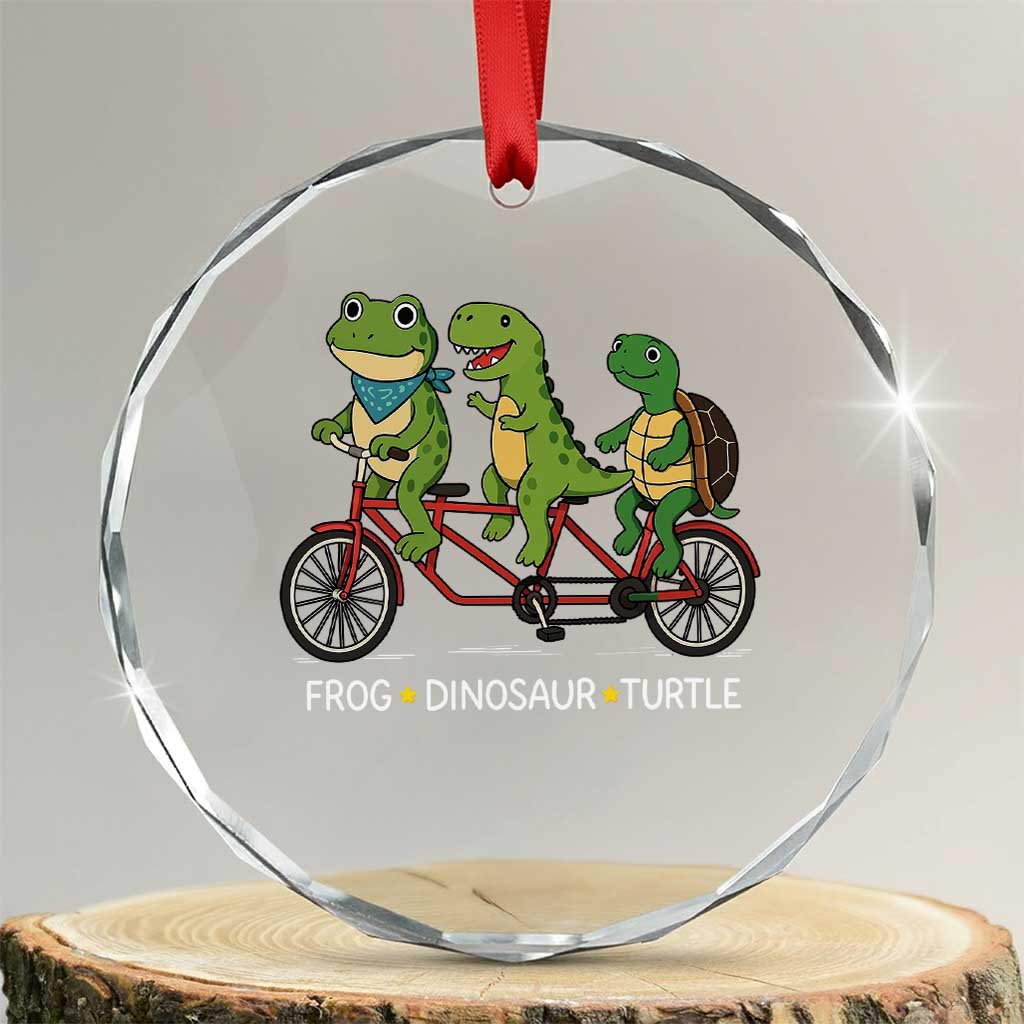 Subtle FDT Crystal Glass Ornament Frog Dinosaur Turtle Political Satire - Wonder Print Shop