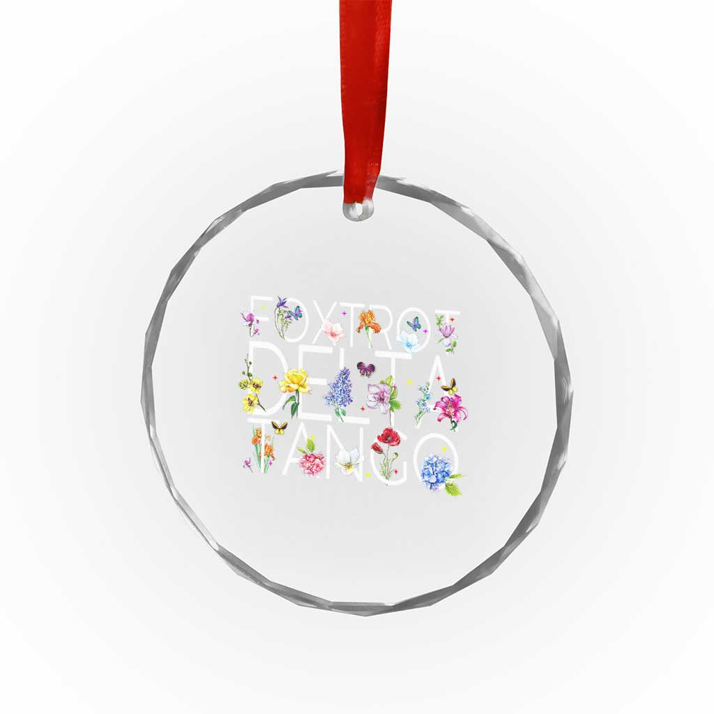 Subtle FDT Floral Crystal Glass Ornament Foxtrot Delta Tango Flower Resist