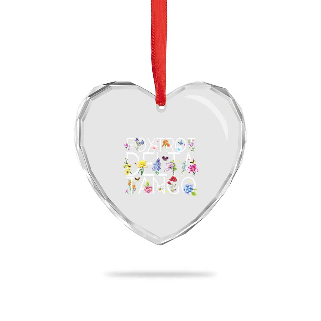 Subtle FDT Floral Heart Crystal Glass Ornament Foxtrot Delta Tango Flower Resist