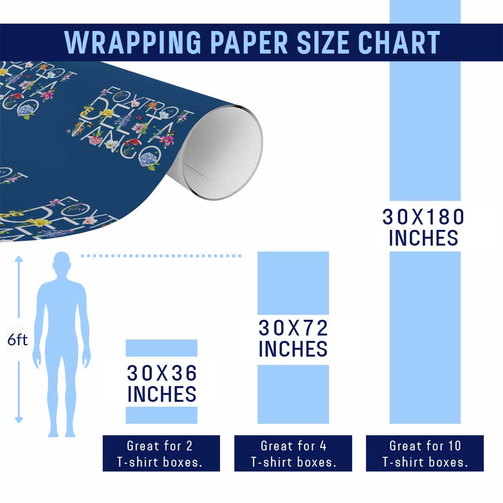 Subtle FDT Floral Wrapping Paper Roll Foxtrot Delta Tango Flower Resist